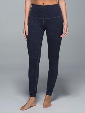 🩶 Lululemon Wunder Under Pant III Diamond Jacquard Space Dye Nightfall Size 4